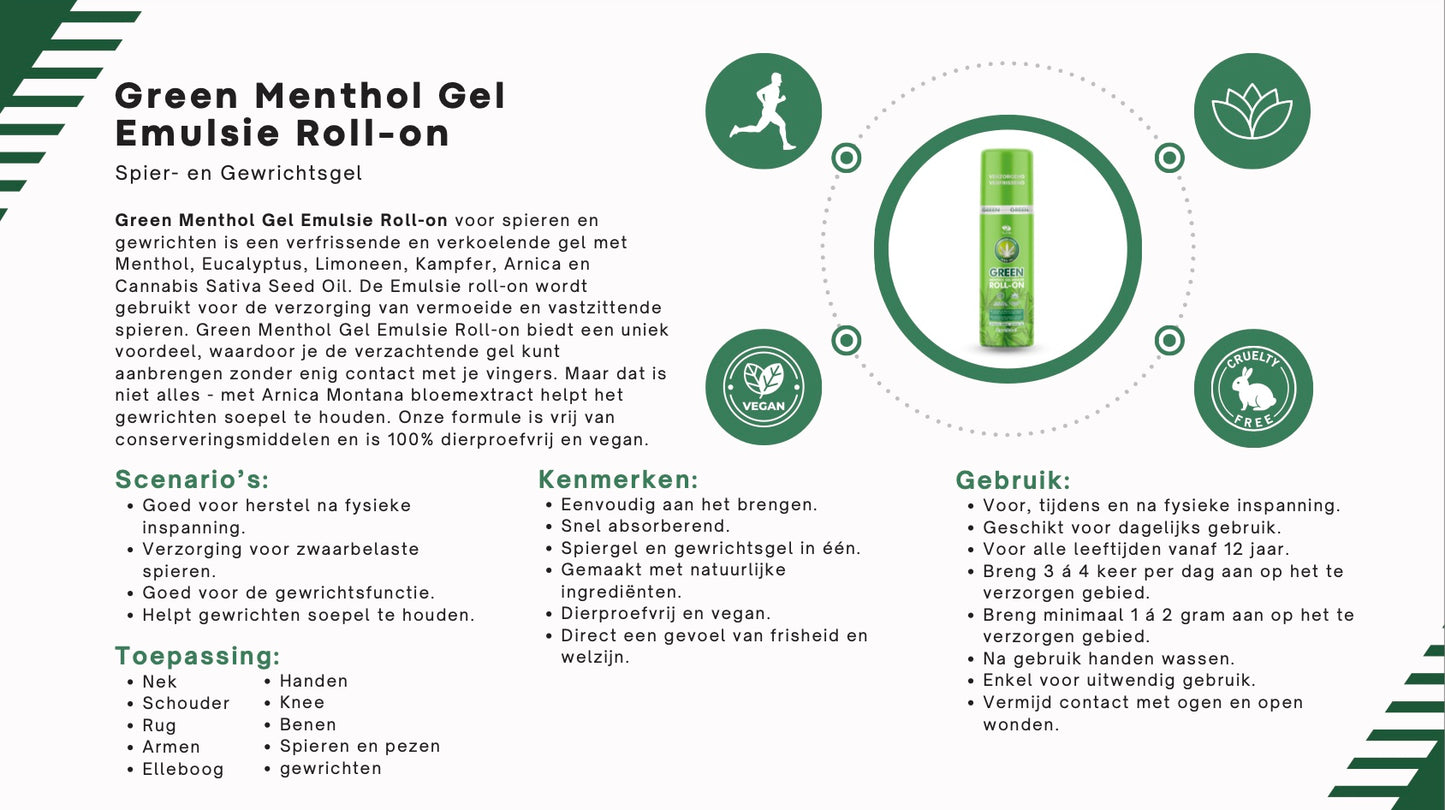 GREEN | Menthol gel emulsie Roll-on
