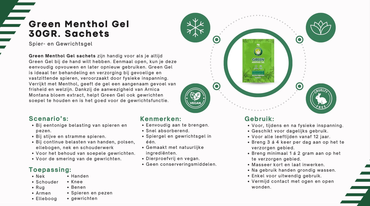 GREEN | Menthol Gel 4 x 30 GR